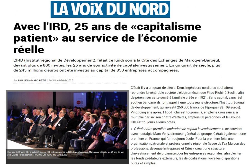 Revue de presse La voix du Nord l Flipo Richir