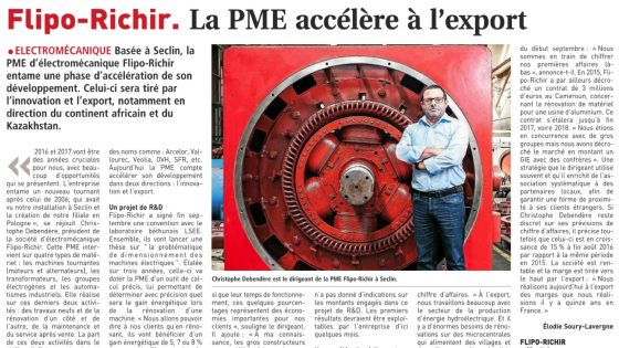 La PME accélère à l'export revue de presse l Flipo richir