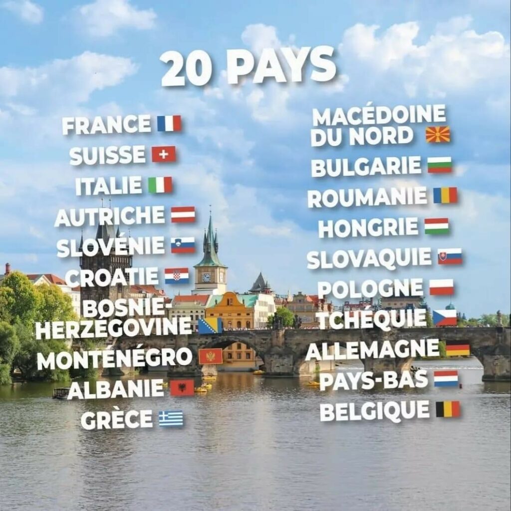 Liste des pays de l'Europ'Raid